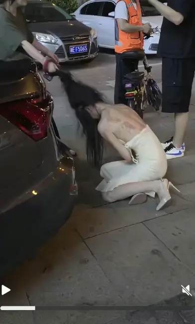 白裙女子被抓头发跳河视频在线观看-《白裙女子被抓头发跳河》事件始末1-10分钟全记录-湘E车牌女子揪头发坠河后续